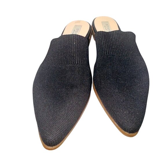 Steven New York Valdez Knit Black Textured Mule Flats 9 Classic Money Minimalist - Picture 4 of 10